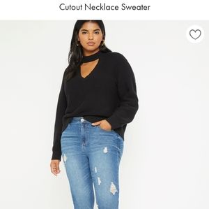 Cutout necklace sweater